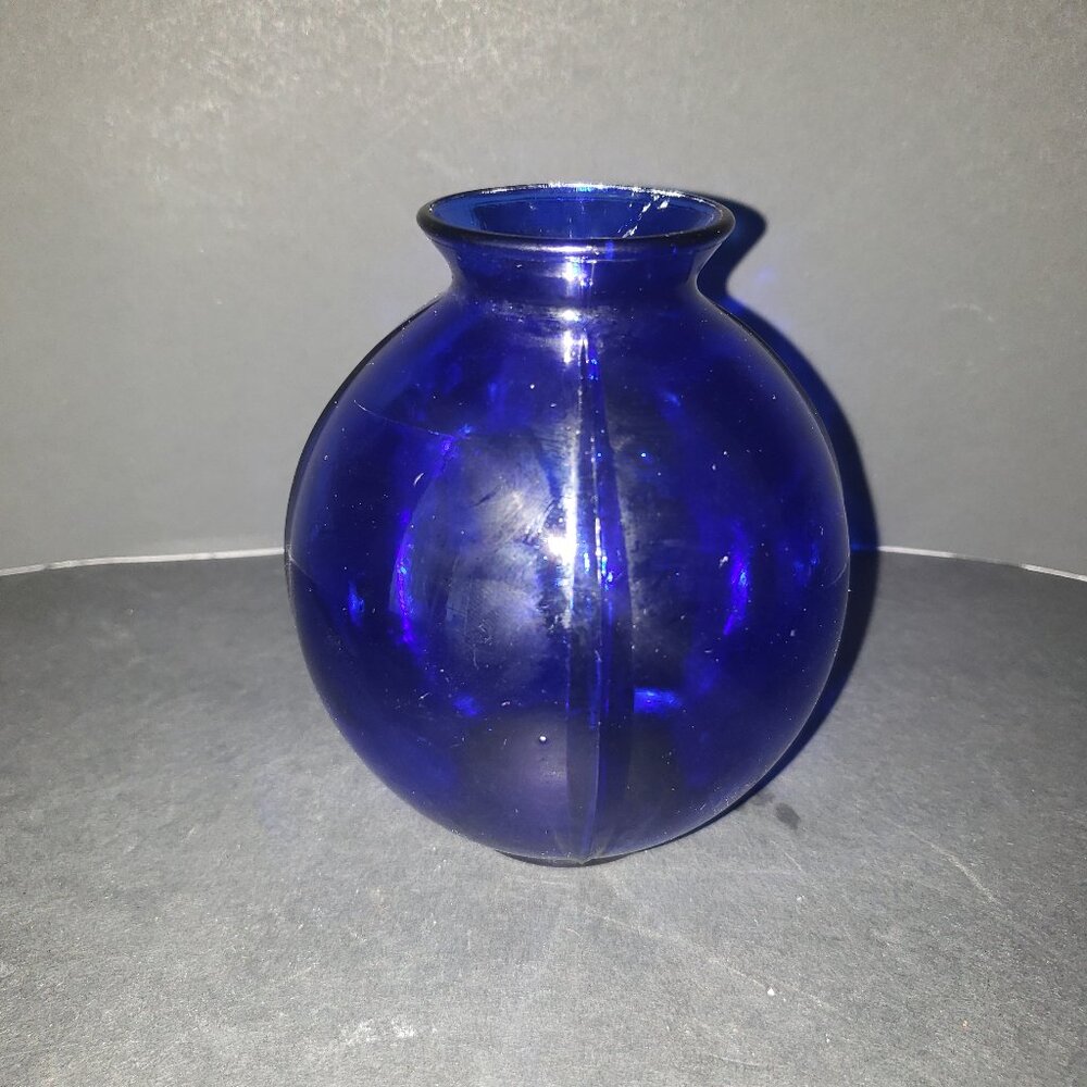Vintage Art Deco Cobalt Blue Paneled Vase
